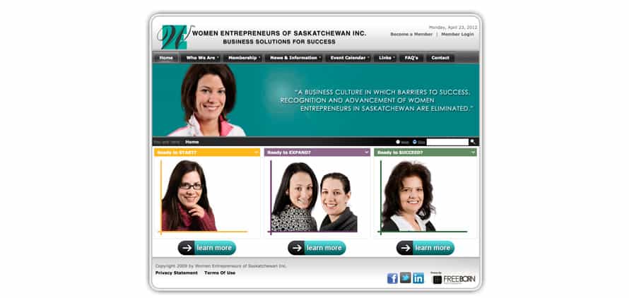 Women Entrepreneurs of Saskatchewan | Website Design