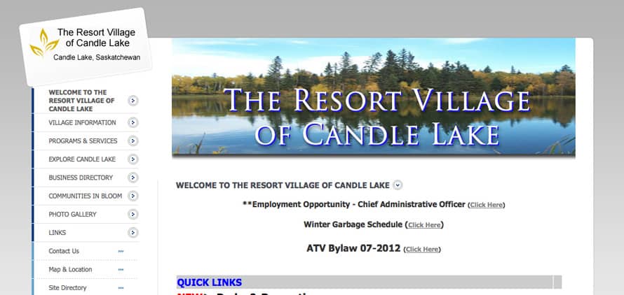 Resort Village of Candle Lake Website Design