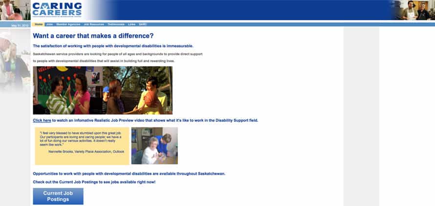 New look website for Caring Careers