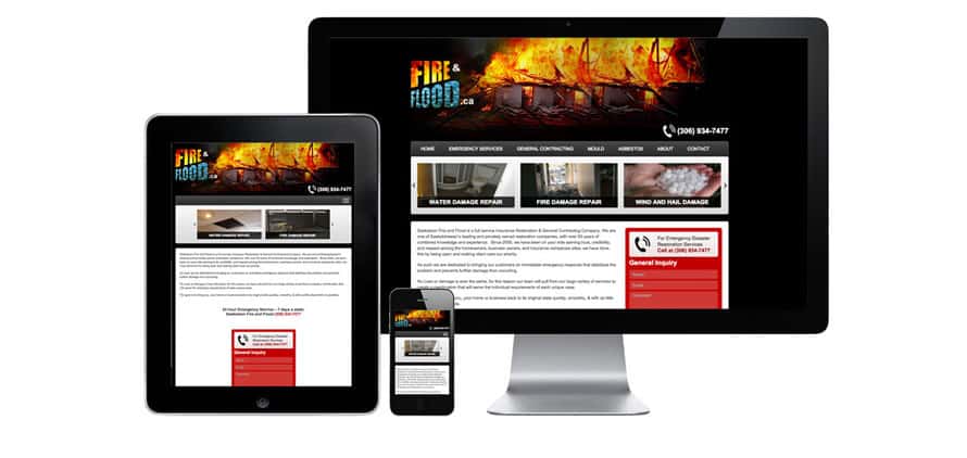 Mobile friendly website redesign for Saskatoon Fire & Flood