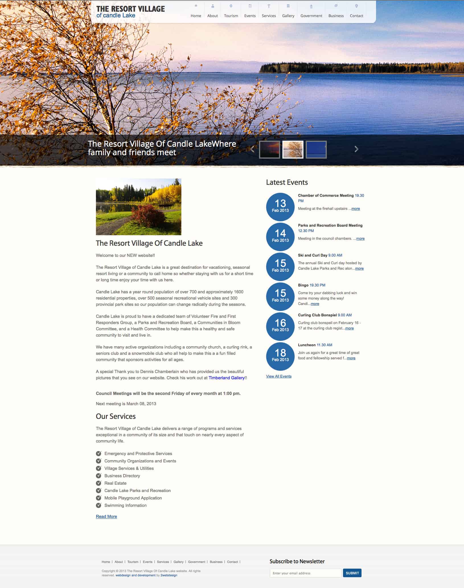 The Resort Village of Candle Lake new website design
