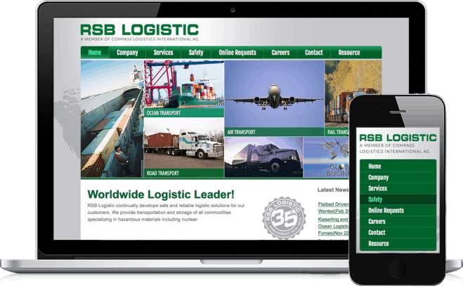 RSB Logistic responsive web design