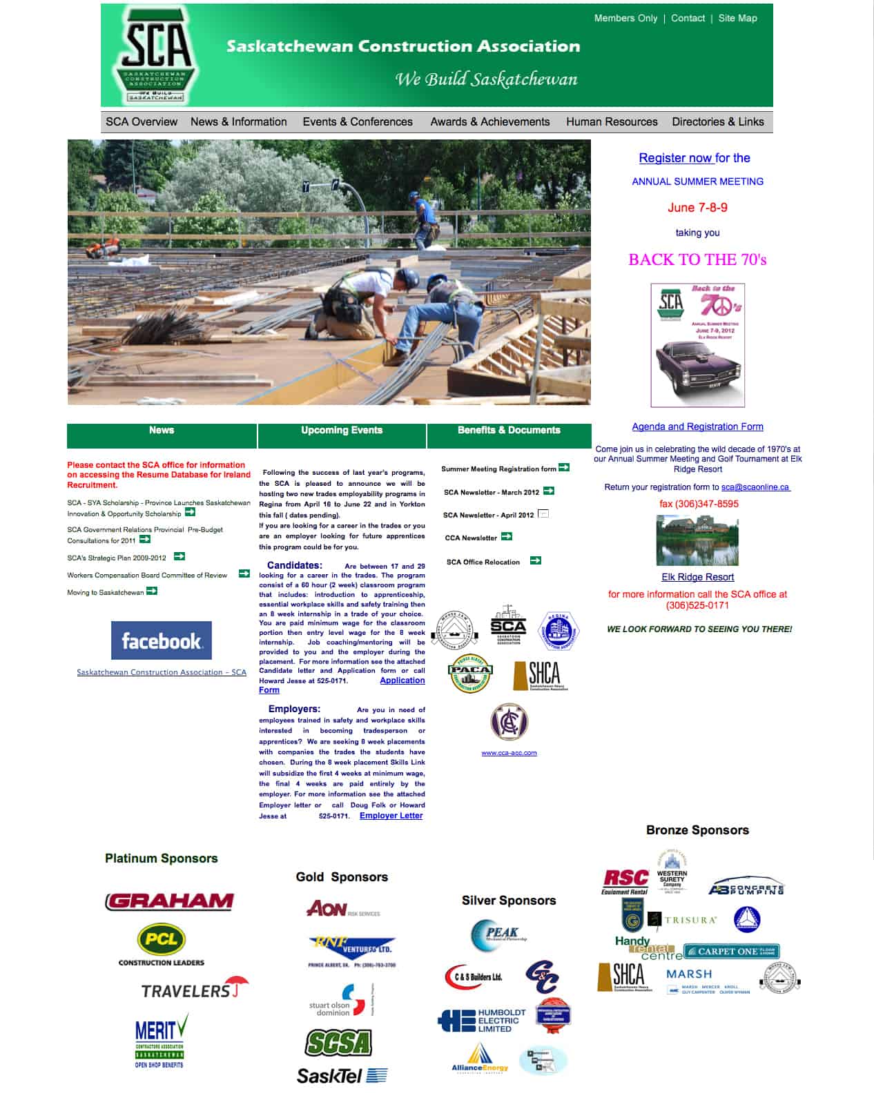 saskatchewan construction association old website design