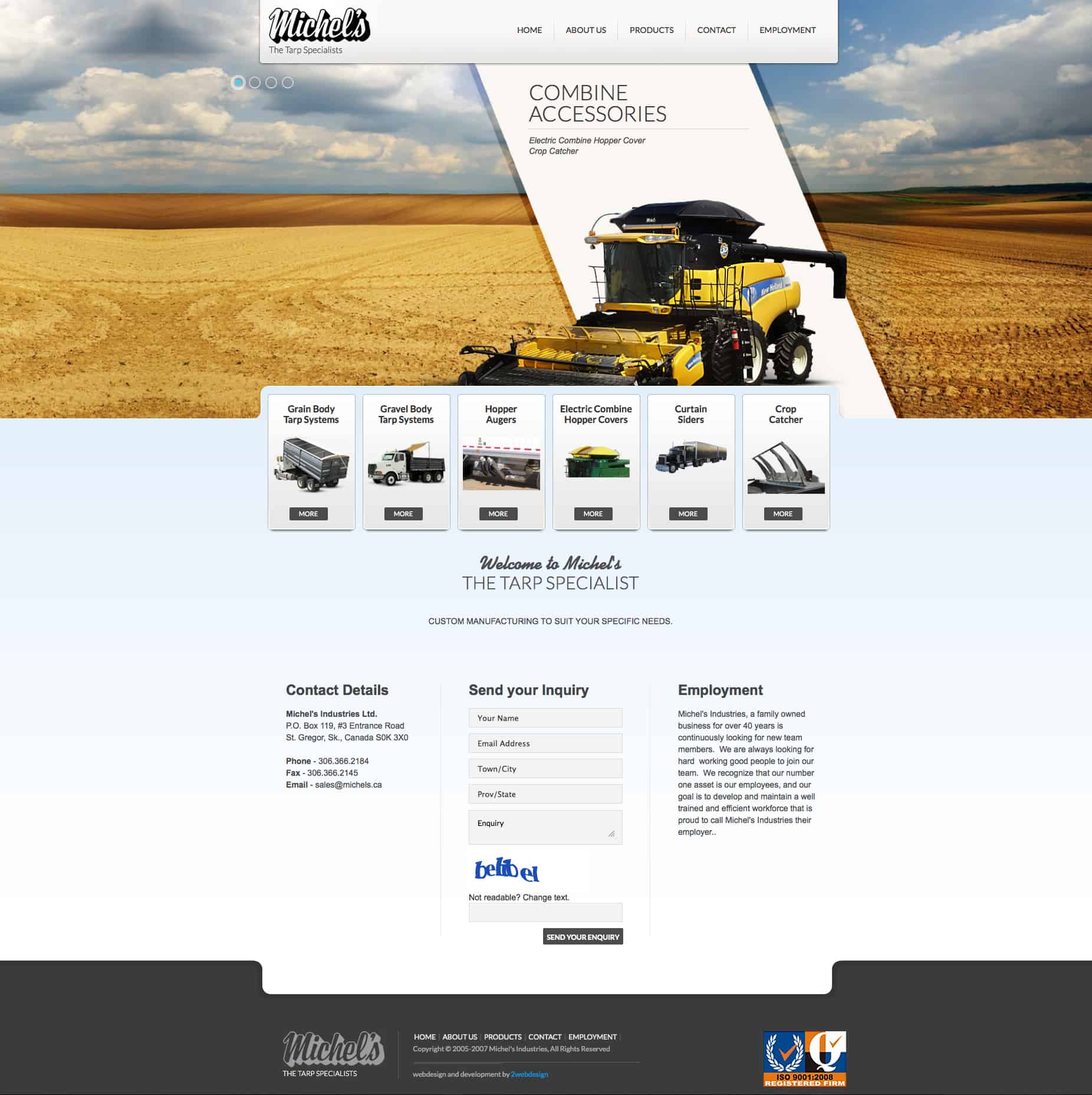Michel's Industries new website design